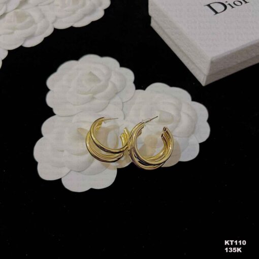 Kt110 khuyên tai mix 3 vòng mạ vàng đơn giản cá tính dành cho nữ