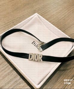 Vc217 Vòng Cổ Chocker Dây Da Mặt đá Sang Trọng